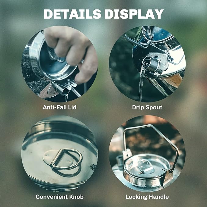 Fire-Maple Antarcti Portable 1 Liter Lightweight Stainless Steel Camping Kettle | Durable and