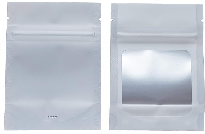HANSER | Smell Proof Odorless Mylar Resealable Foil Pouch Bags with clear Window | Stand up bottom