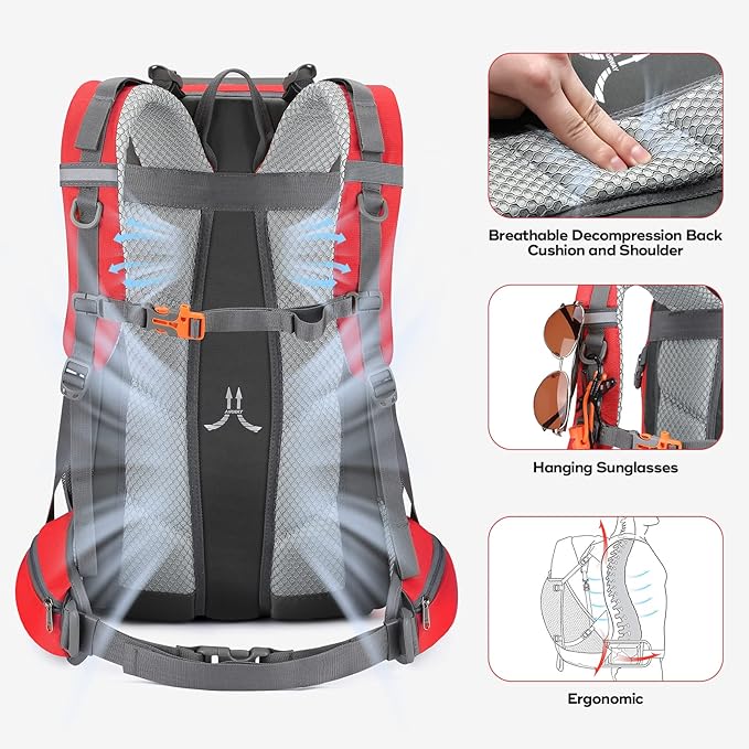 Maelstrom Hiking Backpack,Camping Backpack,40L Waterproof Hiking Daypack with Rain