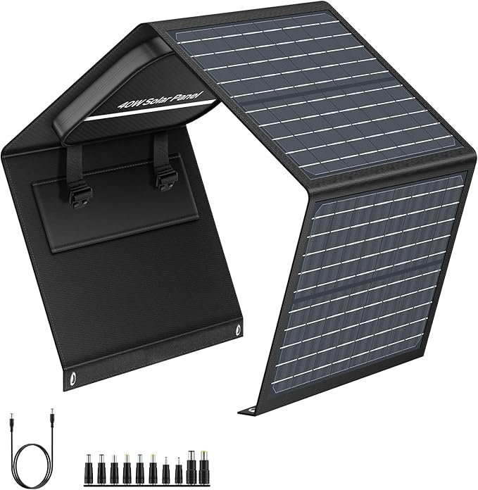 Portable Solar Panel Charger 40W Foldable Solar Panel for Portable Power Station, iPhone, iPad