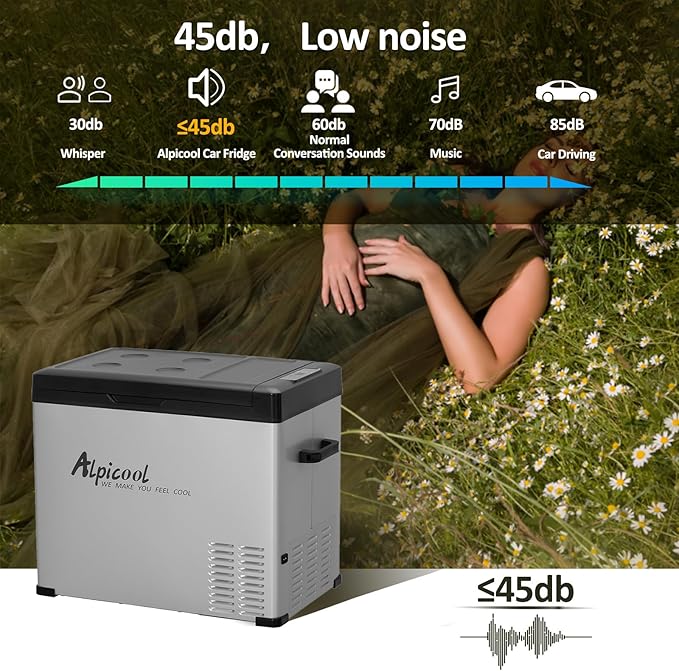 Alpicool C50 Portable Refrigerator 47 Quart(44.4Liter) 12 Volt Car Freezer for Vehicle, Truck, RV