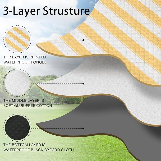 HX&OD Extra Large Picnic Outdoor Blanket, 80”x60” Waterproof Picnic Mat Foldable Camping Blanket