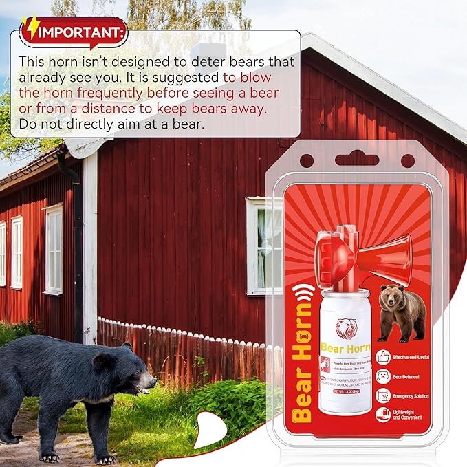 Bear Horn to Scare Bears 1.4oz, Very Loud 120dB Bear Air Horns for Safety for Hiking, Heard Up to