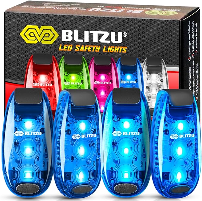 4 Pack LED Safety Light, Clip on Reflective Gear Lights for Walking at Night, Running, Jogging