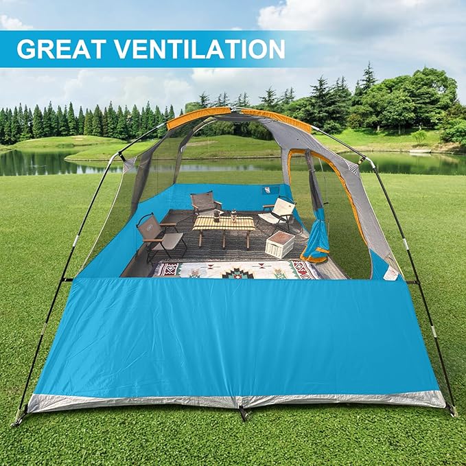 CAMPROS CP Tent 8 Person Camping Tents, Waterproof Windproof Family Tent with Top Rainfly, Large