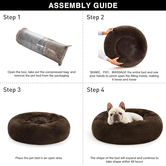 Love's cabin 24in Cat Beds for Indoor Cats - Cat Bed with Machine Washable, Waterproof Bottom