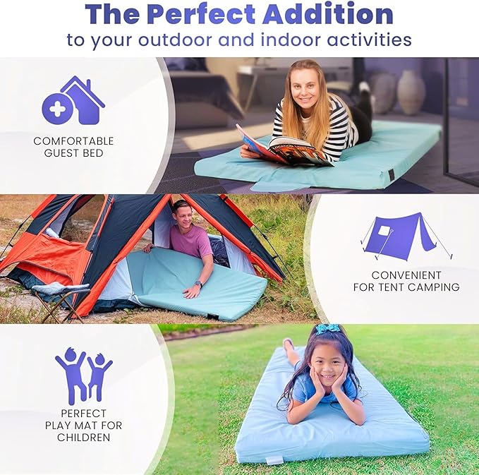 Hazli Matrix Comfort-Cell Memory Foam Camping Mattress Pad - Roll Up Mattress for Adults - Portable