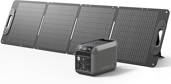 Dabbsson 600L Solar Generator with 120W Solar Panel,768Wh 600W Power Station,Up to 900W AC