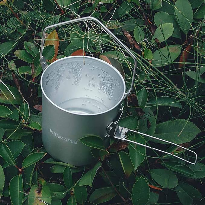 Fire Maple Frost 0.9L Camping Pot Aluminum with Detachable Handle, Backpack Bushcraft Gear
