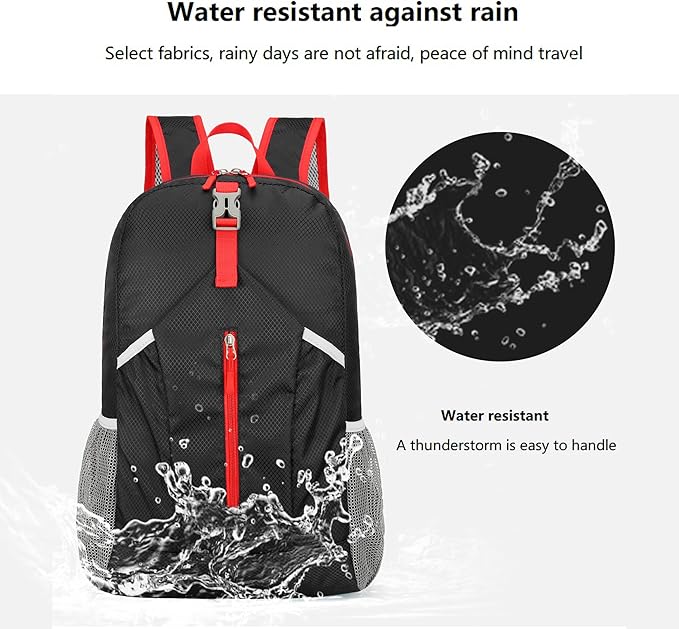 25L Foldable Hiking Backpack Lightweight Packable Basic-Daypack Collapsible Bag Water-Resistant