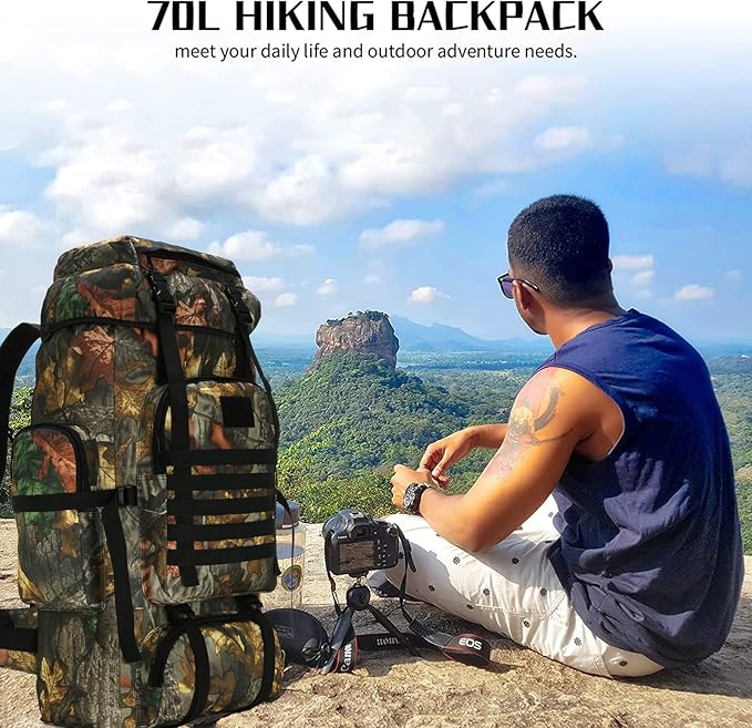 Hiking Backpack for Men 70L/100L Camping Backpack Military Rucksack Molle 3 Days Assault Pack for