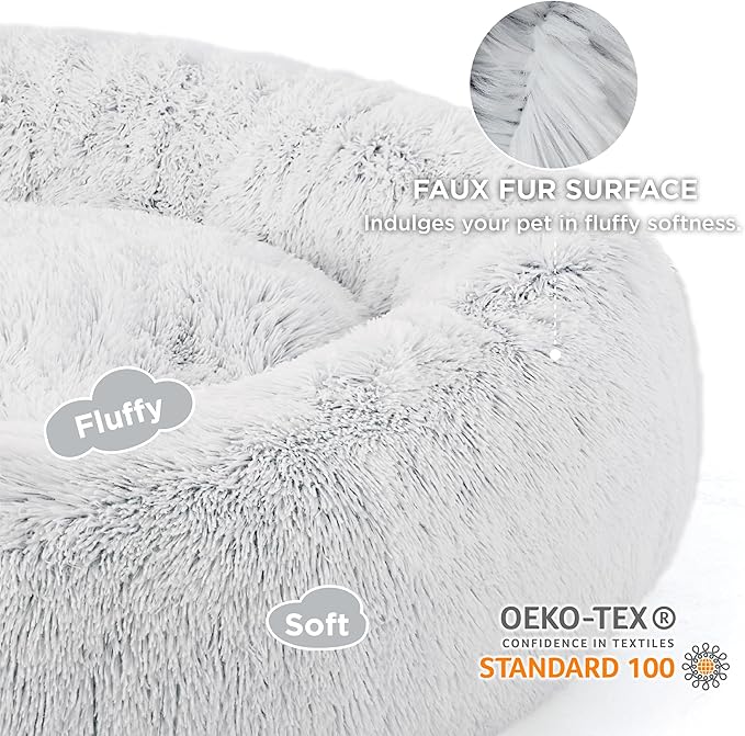 Bedsure Calming Dog Bed for Extra Large Dogs - Donut Washable Large Pet Bed, 45 inches Anti-Slip