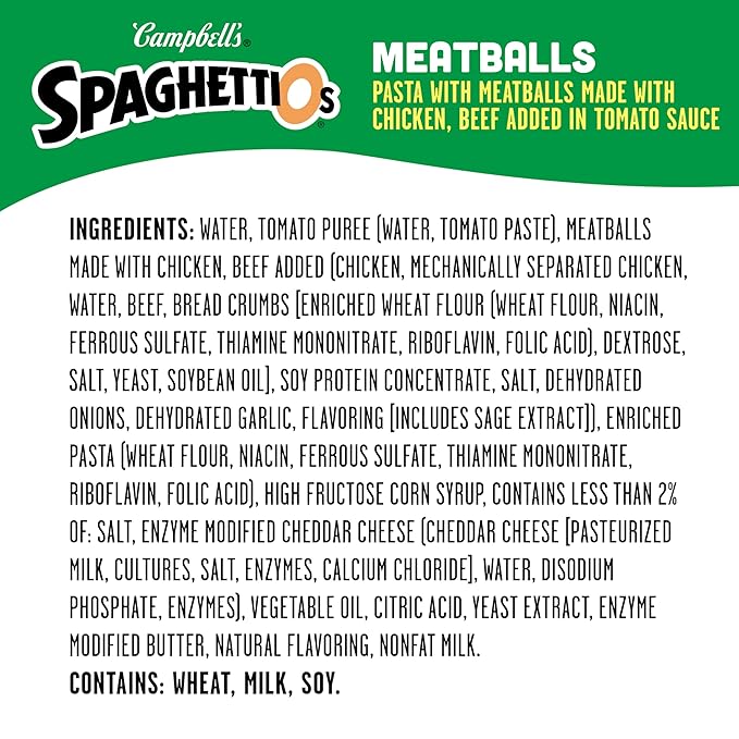 SpaghettiOs Canned Pasta with Meatballs, 15.6 oz Can (12 Pack)