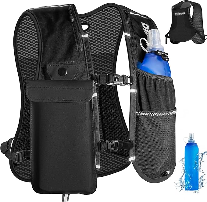 Running Vest for Women Men, Lightweight Hydration Runner Vest with Transparent Waterproof Phone