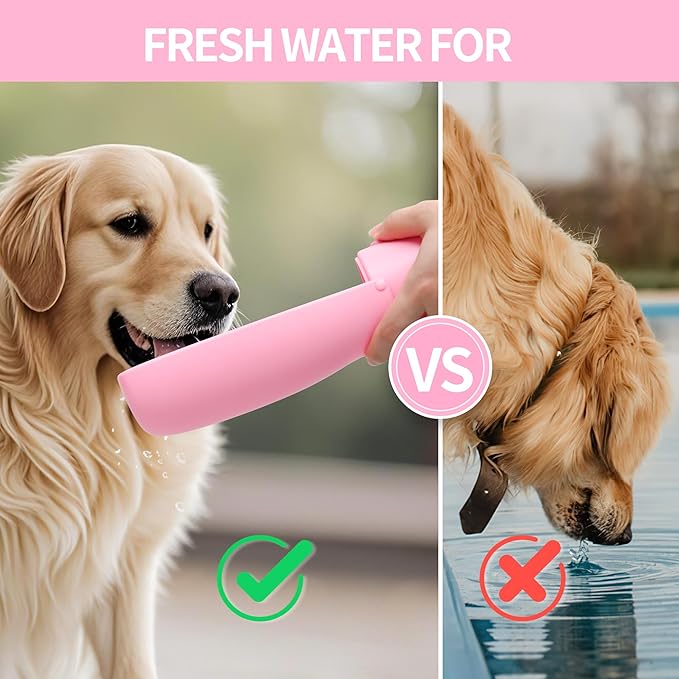 Dog Water Bottle, Leak Proof Portable Puppy Water Dispenser, Travel Puppy Water Bowl, Foldable