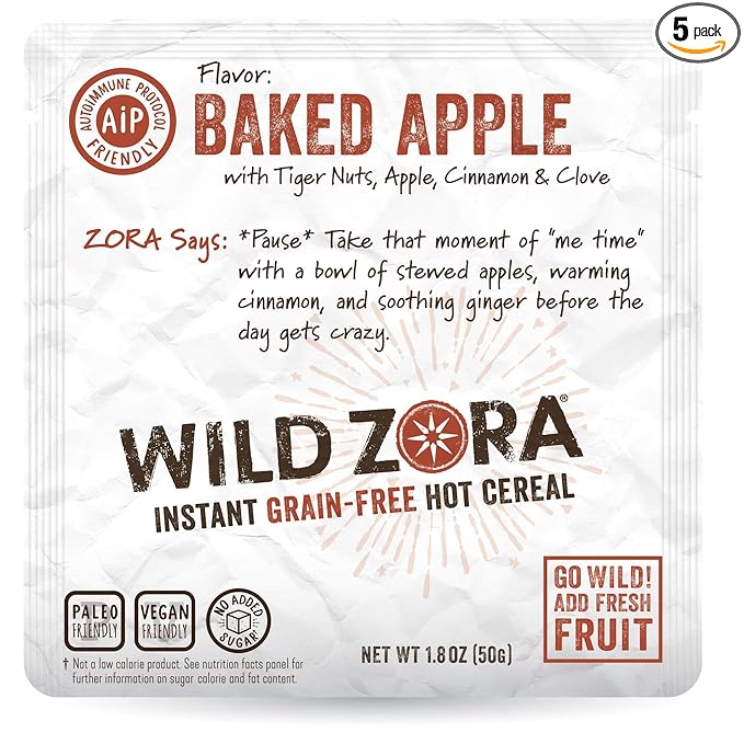 Wild Zora - Instant Grain-Free Hot Cereal - AIP Baked Apple (5-Pack)