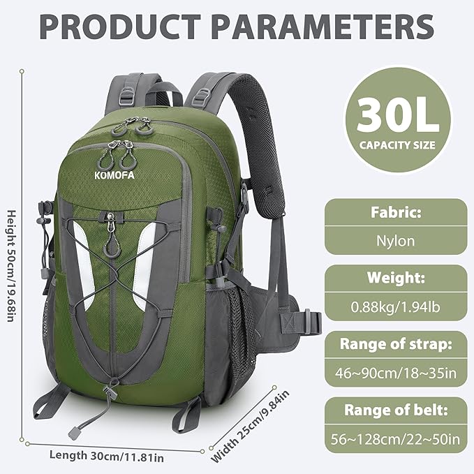 Hiking Backpack 30L Lightweight Travel Daypack Small Day Pack for Men Women Outdoor Camping