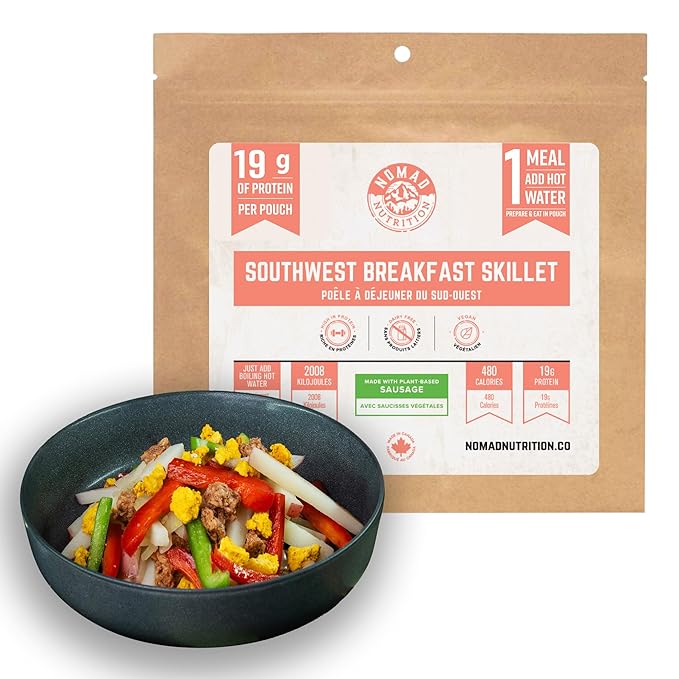 Nomad Nutrition Southwest Breakfast Skillet | Instant Freeze Dried Backpacking & Camping Food |