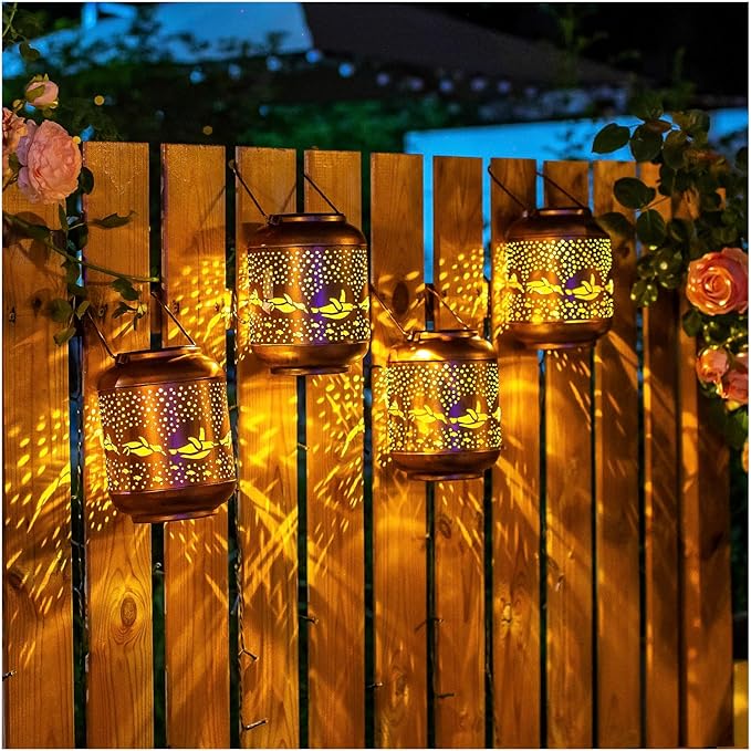 Penguin Solar Lanterns Outdoor Waterproof,Hanging Solar Lights Penguin Gifts for Women Men Metal