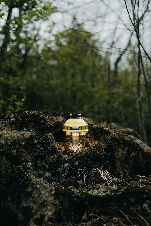 Barebones Beacon Hanging Light ??Dusty Yellow, Rechargeable LED Camping Lantern with Adjustable