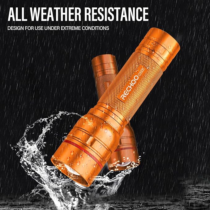 Rechargeable Flashlights High Lumens, G1000 Super Bright Flash Light 2 Pack, Small Zoomable LED