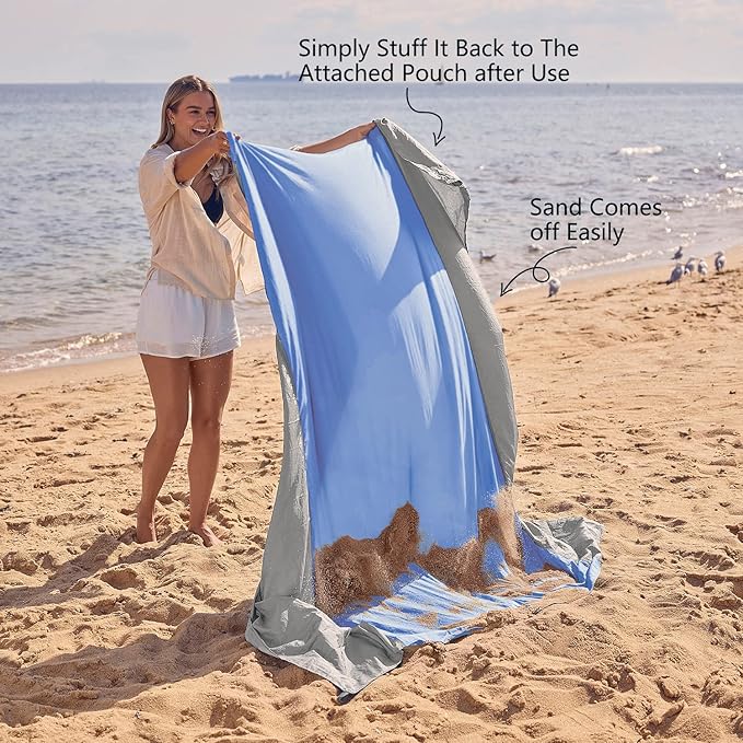 WEKAPO Beach Blanket Sandproof Waterproof, Extra Large Beach Mat, Oversized & Compact Sand Free Mat
