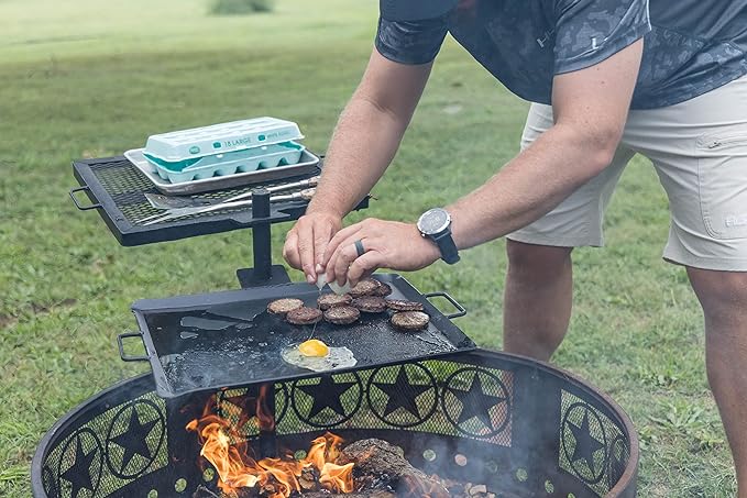 GameMaker Open Fire Cooking Grill ??Portable Campfire Grill for Open Flame Cooking, Firepits