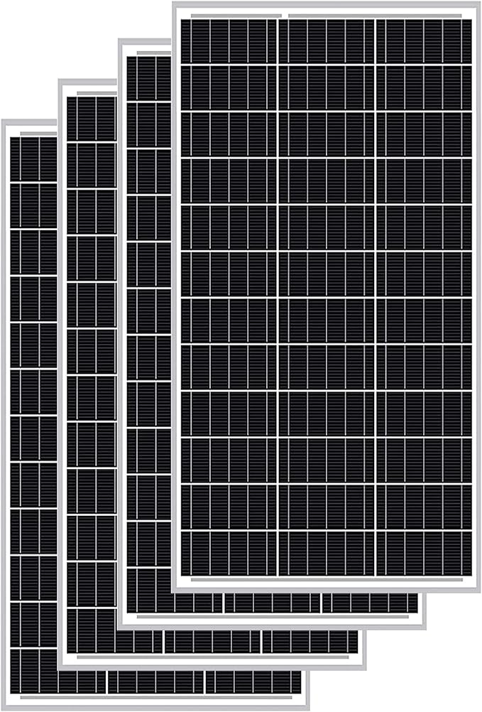 4-Pack ExpertPower 100 Watt 12 Volt Monocrystalline Solar Panel, Compact Design 35.43 x 22.83 x