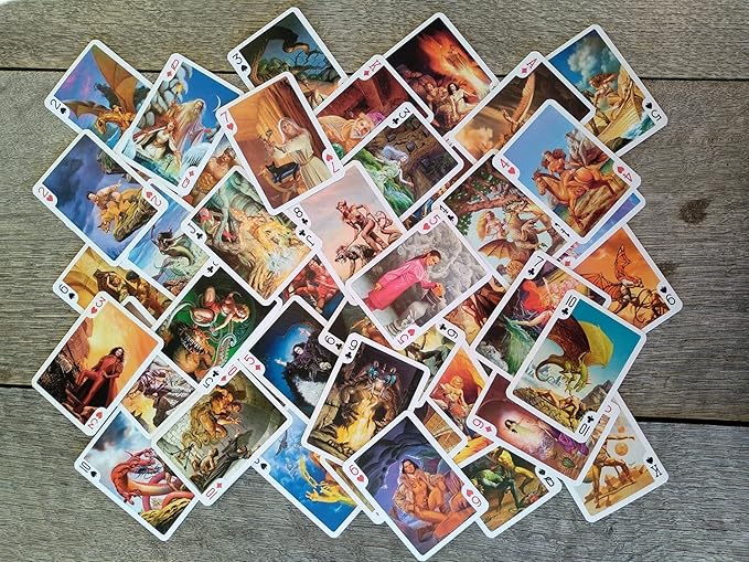 Fantasy SCI FI Playing Cards (Poker Deck 54 Cards All Different) Vintage Retro Comic Posters