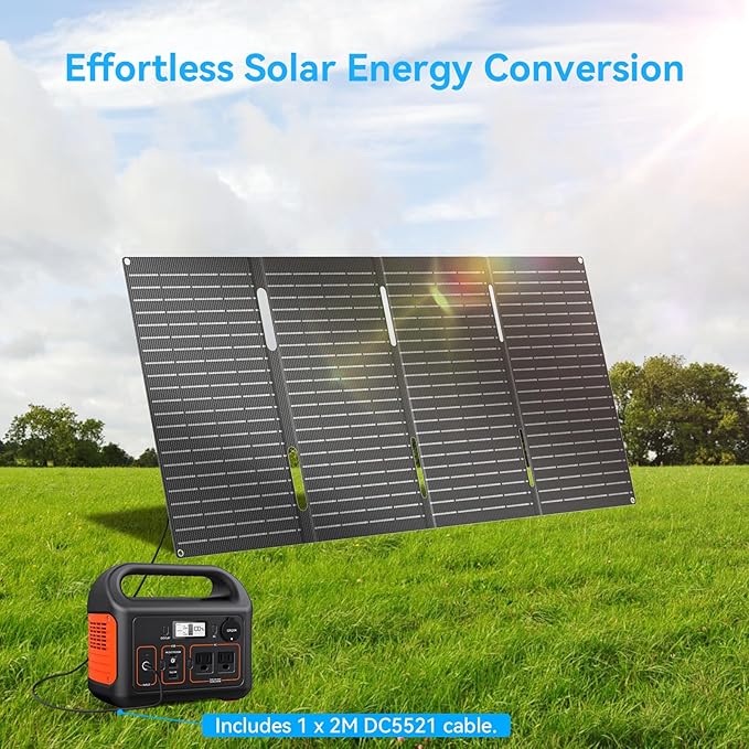 Ecosonique 60W Portable Foldable Solar Panels Charger Fast Charging with USB-C PD3.0 USB-A QC3.0 DC