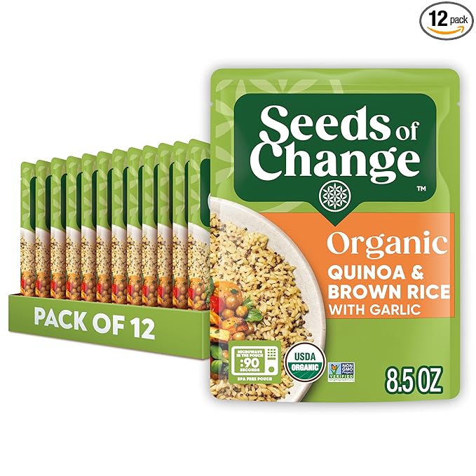 SEEDS OF CHANGE Organic Quinoa & Brown Rice 8.5 Ounce (Pack of 12)