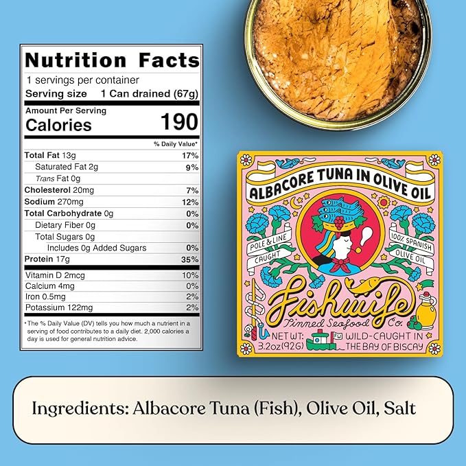 Fishwife Albacore Tuna in Olive Oil 3-Pack (3.2 Ounce) | MSC-Certified Sustainable Seafood, Gluten