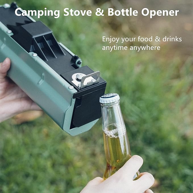 ONLYFIRE OUTDOOR LIVING Foldable Camping Stove with Storage Bag, Portable Butane Stove with Bottle