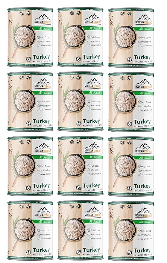 MOUNTAIN ESSENTIALS All Natural Canned Turkey 28 Oz – Fully Cooked, Ready to Eat White Meat