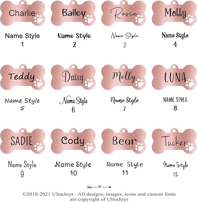 Ultra Joys Dog Tags Personalized for Pets - Hollow Paw Custom Pet ID Tag - Engraved Dog Tag for