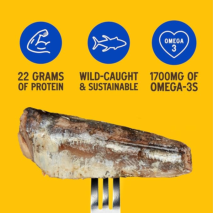 Season Sardines in Water - Wild Caught Fish, 22g of Protein, Keto Snacks, More Omega 3's Than Tuna