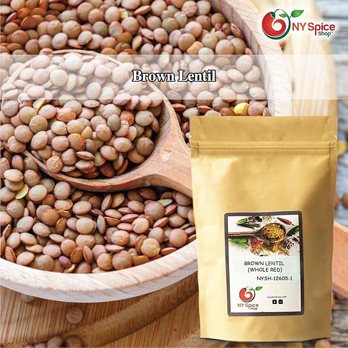 NY SPICE SHOP BROWN LENTIL (WHOLE RED) ??3 lbs. (Pound) Desi Masoor (Masur) Whole - Brown Lentils