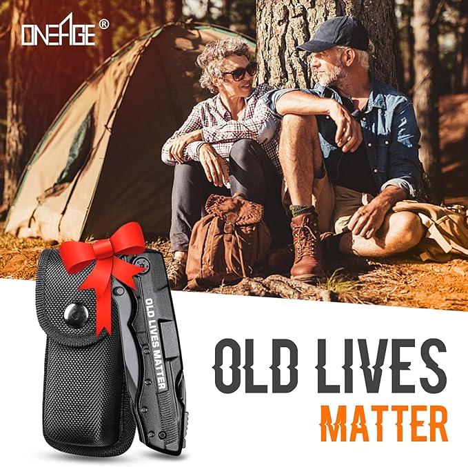Old Lives Matter Multitool Knife - Funny Retirement Gifts for Men 2024 - Gag Birthday Gifts for