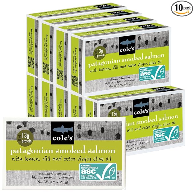 Cole's Patagonian Smoked Salmon Fillet w/Lemon & Dill in Extra Virgin Olive Oil | 3.2 oz