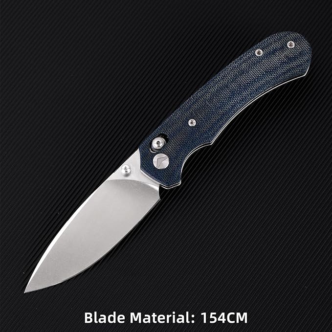 Folding Knife,Pocket Knife,3.31??154CM Blade,Erogonomic Canvas Micarta Handle,Survival Camping
