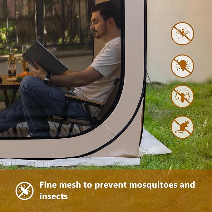 Pop Up Tent，Portable Canopy Tent with Mesh Mosquito Net, Screen House Room Canopy Shade Screen 6 x