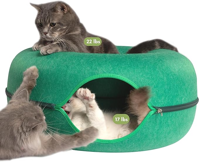CATTASAURUS Peekaboo Cat Cave for Multiple & Large Cats Up to 30-45 Lbs, Scratch Detachable &
