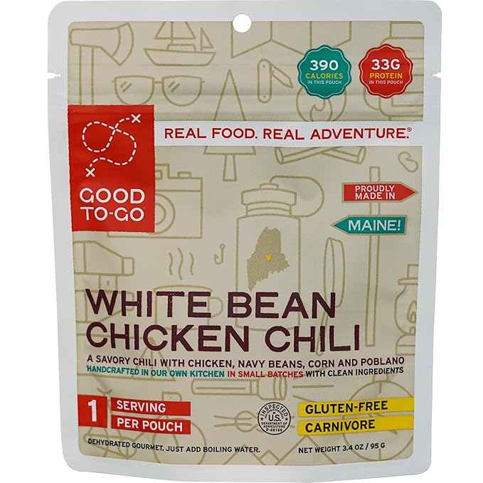 GOOD TO-GO White Bean Chicken Chili (Single Serving) | Camping & Backpacking Food | Just Add Water