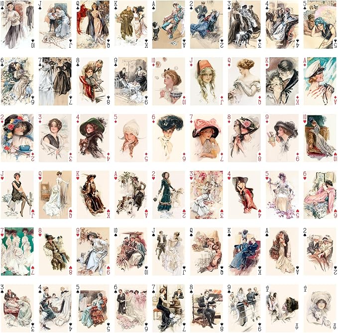 Edwardian Elegance Playing Cards (Poker Deck 54 Cards All Different) Beautiful Ladies in Romantic
