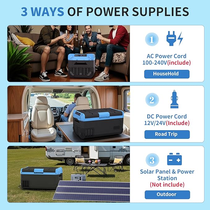 30L Car Refrigerator Freezer, 32QT Single Zone Portable Fridge with Blow Expansion Evaporator
