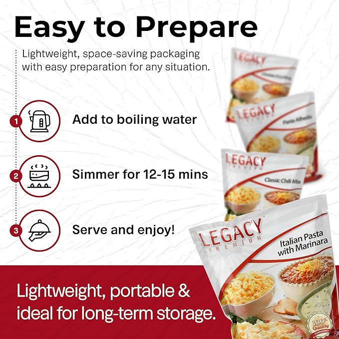 Legacy Food Storage 60 Serving Emergency Food Supply Bucket, 12 Entrees, 23,400 Total Calories