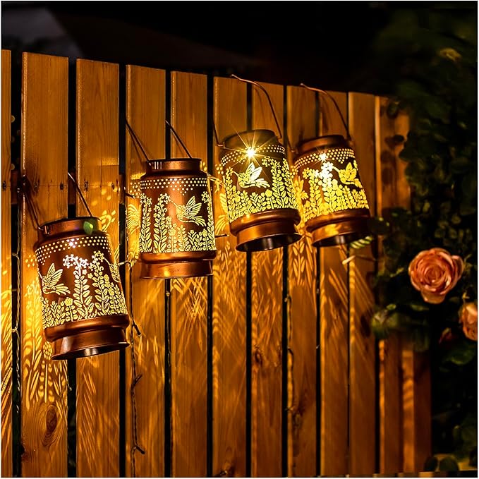 Hummingbird Solar Lanterns Outdoor Waterproof Hanging Solar Lights Hummingbird Gifts for Women Men