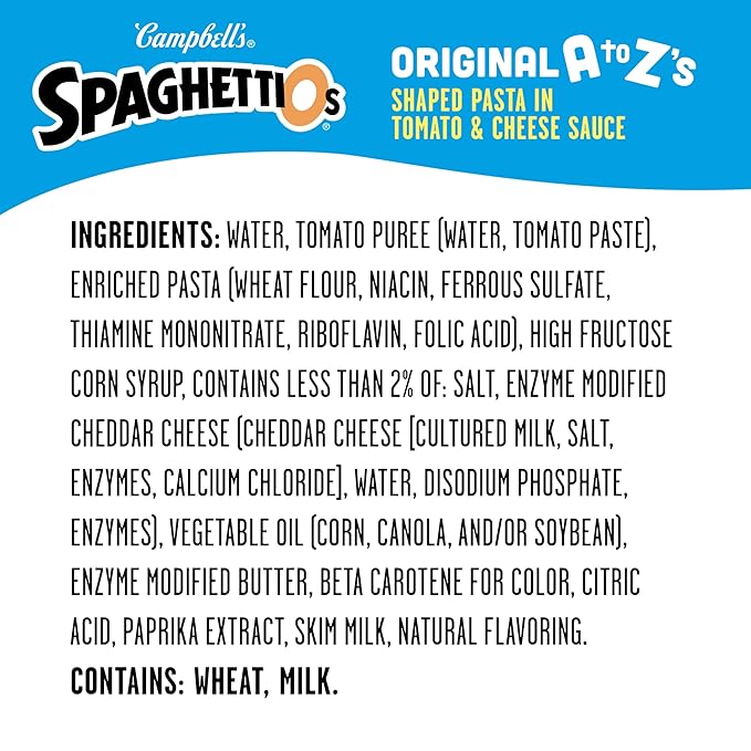 SpaghettiOs Original A to Z's Canned Pasta, 15.8 oz Can