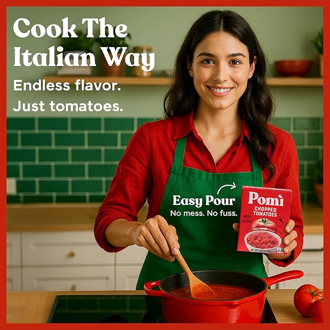 Pomì Chopped Tomatoes 13.8oz (Pack of 12) - Italian Chopped Tomato Made from All Natural 100% Fresh