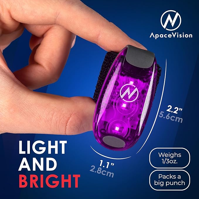 LED Safety Light (2 Pack) - Clip On Strobe/Running Lights for Runners, Dog, Bike, Walking, Boat